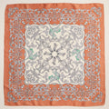 Baroque Print Silk-Texture Elegant Square Scarf