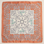 Baroque Print Silk-Texture Elegant Square Scarf