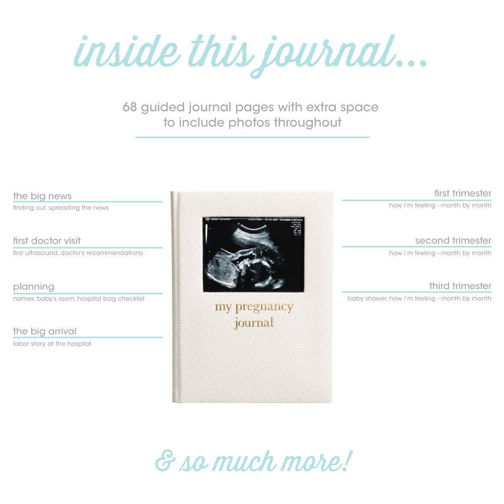 Linen Pregnancy Journal, Baby Shower Gifts, New Mom Gift