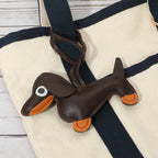 Faux Leather Dachshund Dog Bag Charm