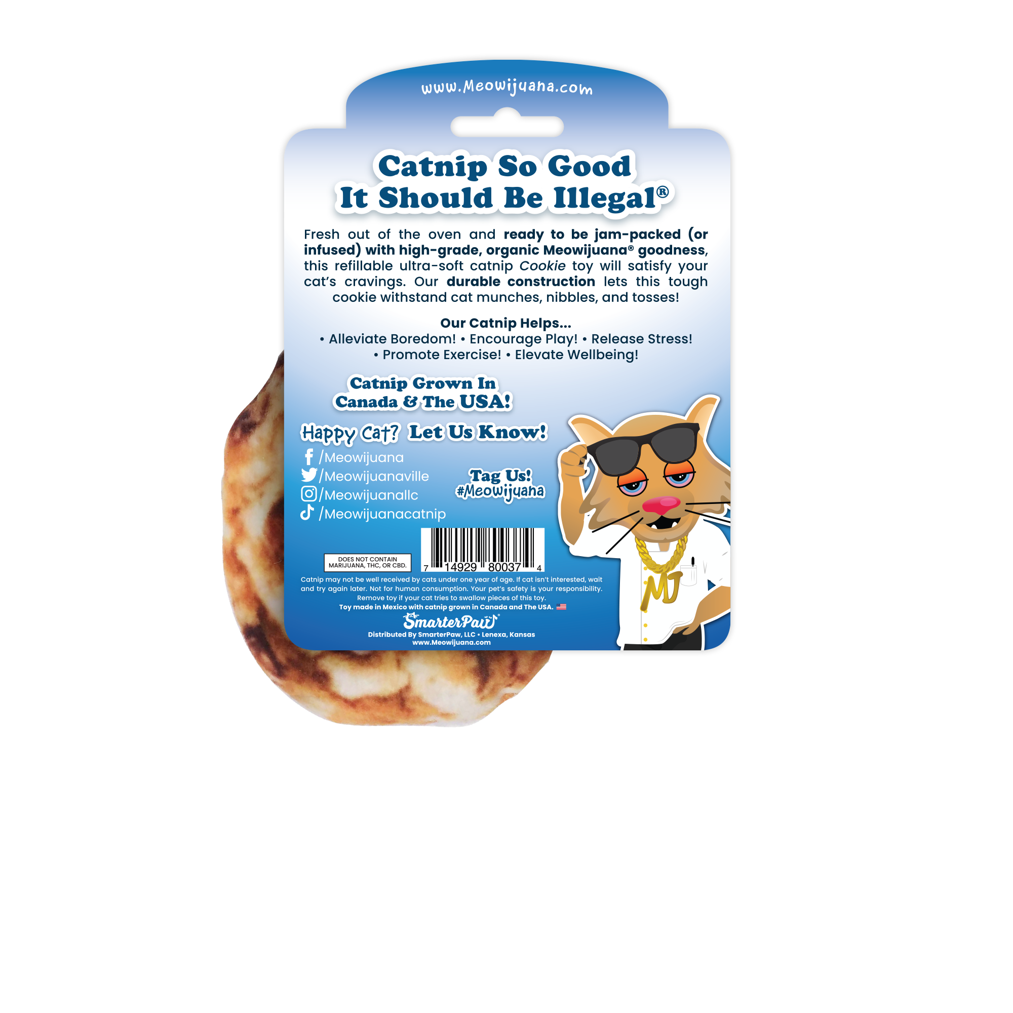 Get Baked Cookie Refillable Catnip Cat Toy