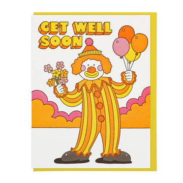 Get Well Soon Happy Clown Card