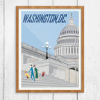 8" x 10 Family Visiting DC's US Capital Building Print