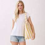 Striped Terry Tote Bag