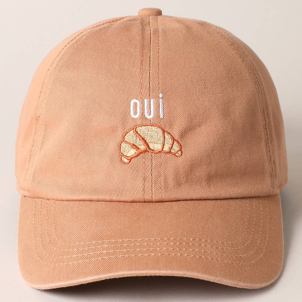 OUI Croissant Embroidered Baseball Cap