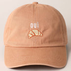 OUI Croissant Embroidered Baseball Cap