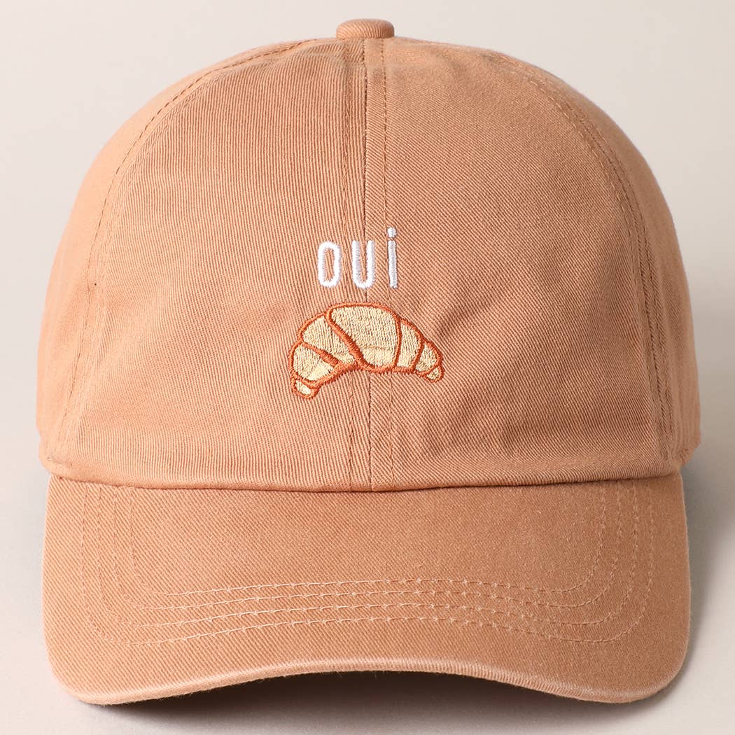 OUI Croissant Embroidered Baseball Cap