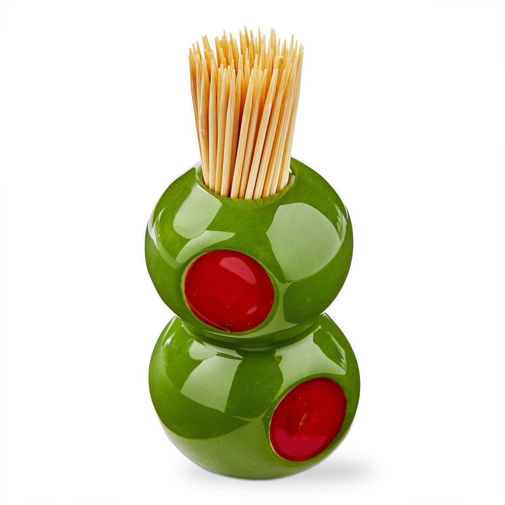 Olive Toothpick Holder Kitchen Accessory Green Dolomite