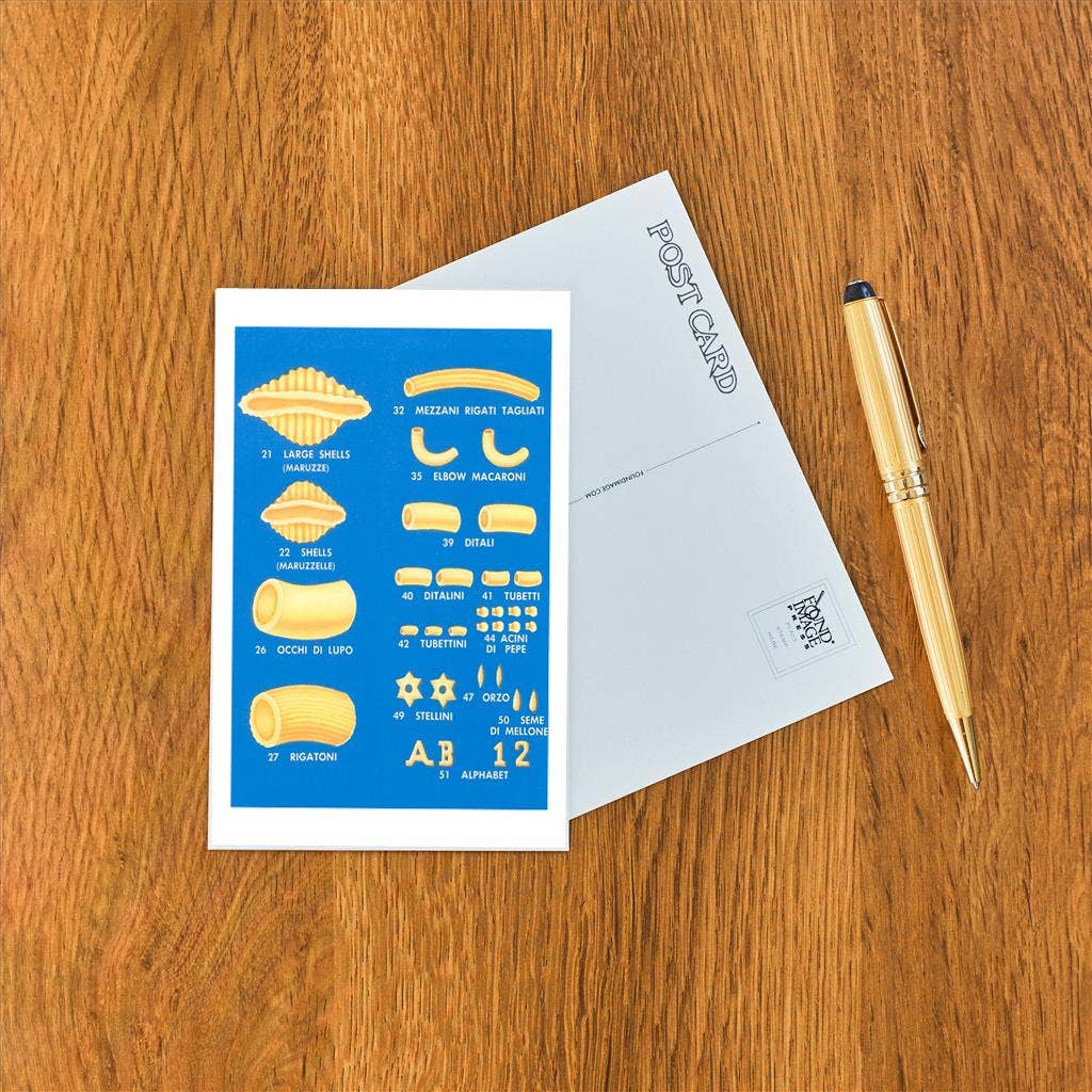 Postcard FO-25 Varieties of Pasta