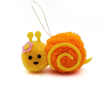 Snail Turtle Pom Pom Ornament