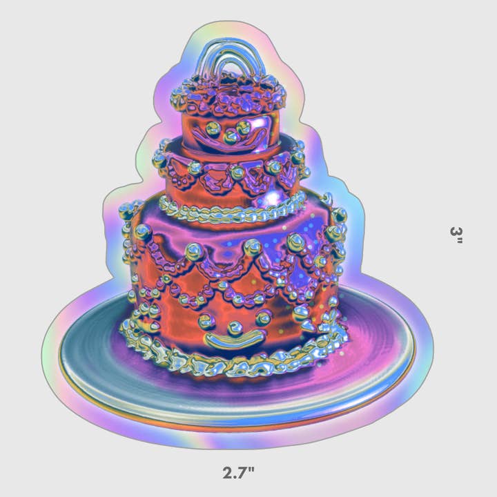 Chrome Cake Holographic Stickers