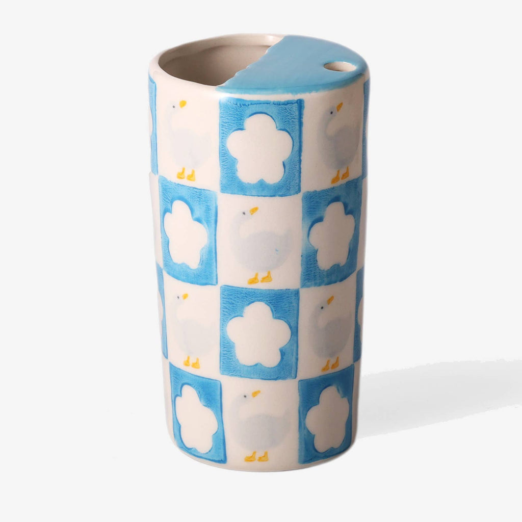 Duck Ceramic Travel Coffee Tumbler-Portable Coffee Mug-Cup