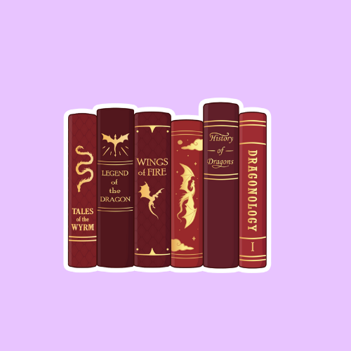 Dragon's Bookshelf Bookish Sticker