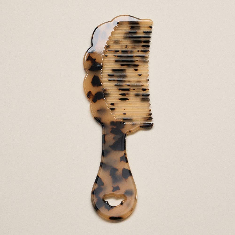 Scalloped Resin Handle Comb