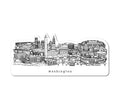 Washington DC Skyline Minimalist Sticker