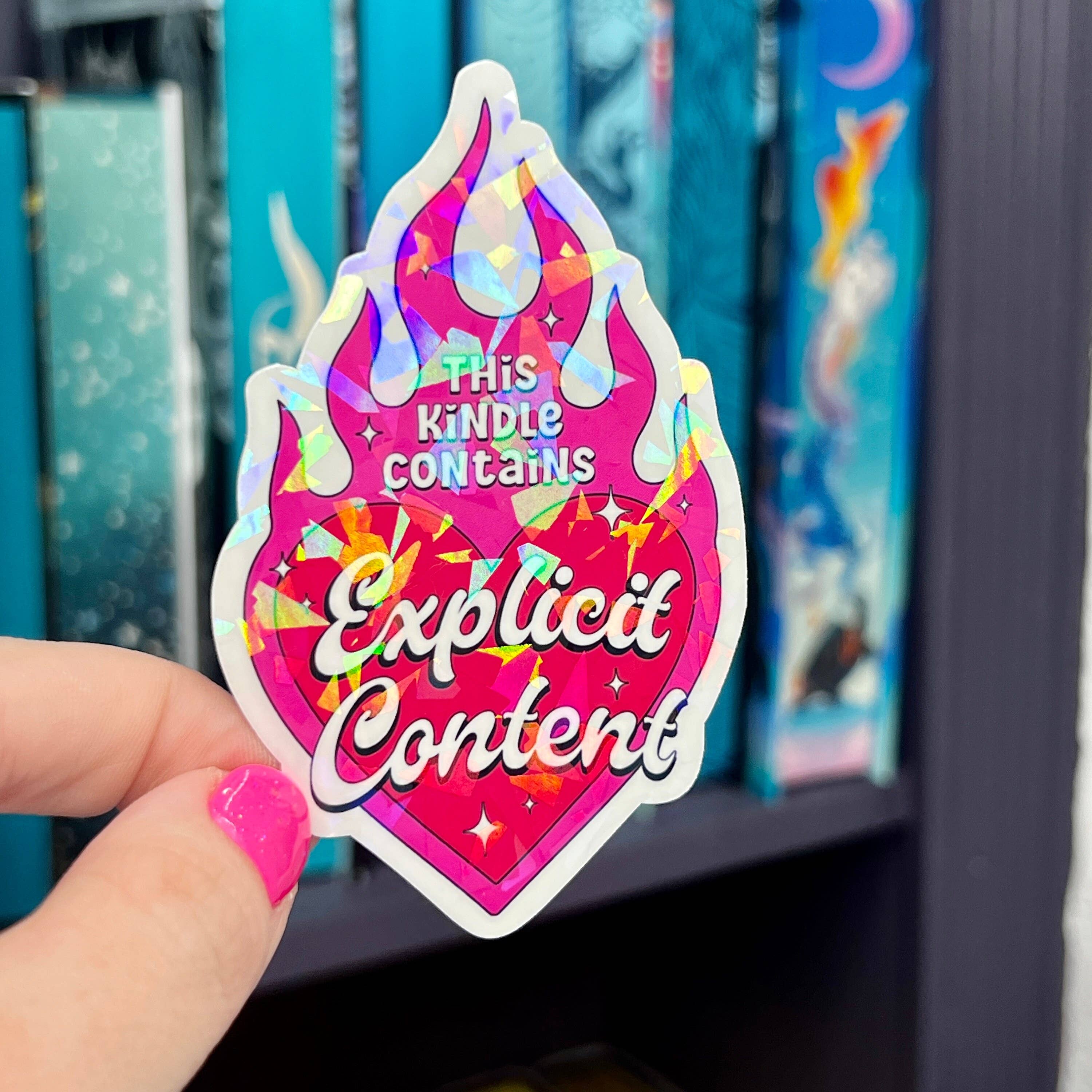 This Kindle Contains Explicit Contact Holographic Sticker