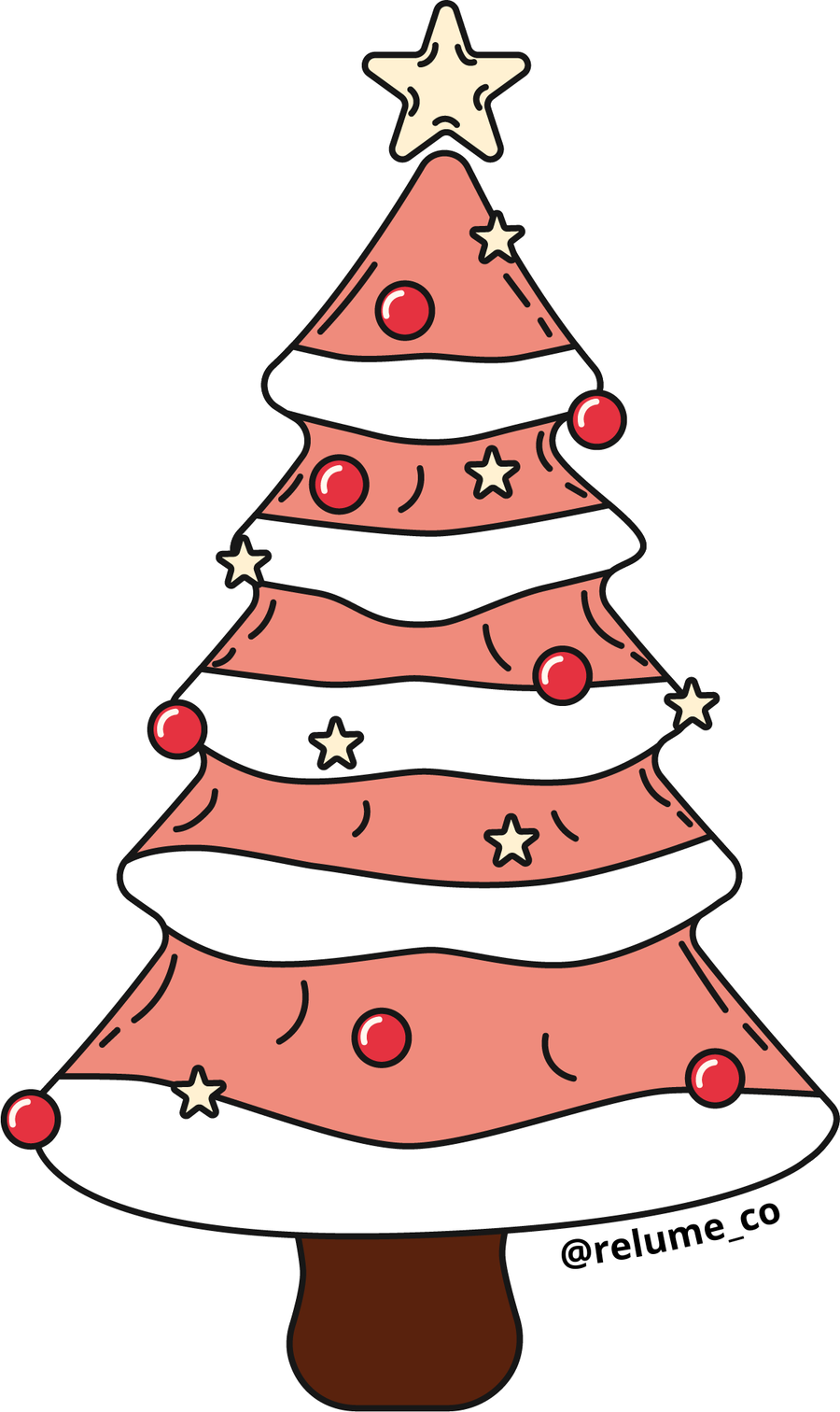 Pink Holiday Tree Sticker