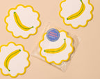 Letterpress Reusable Vellum Coasters—Fruit: Banana (Summer)