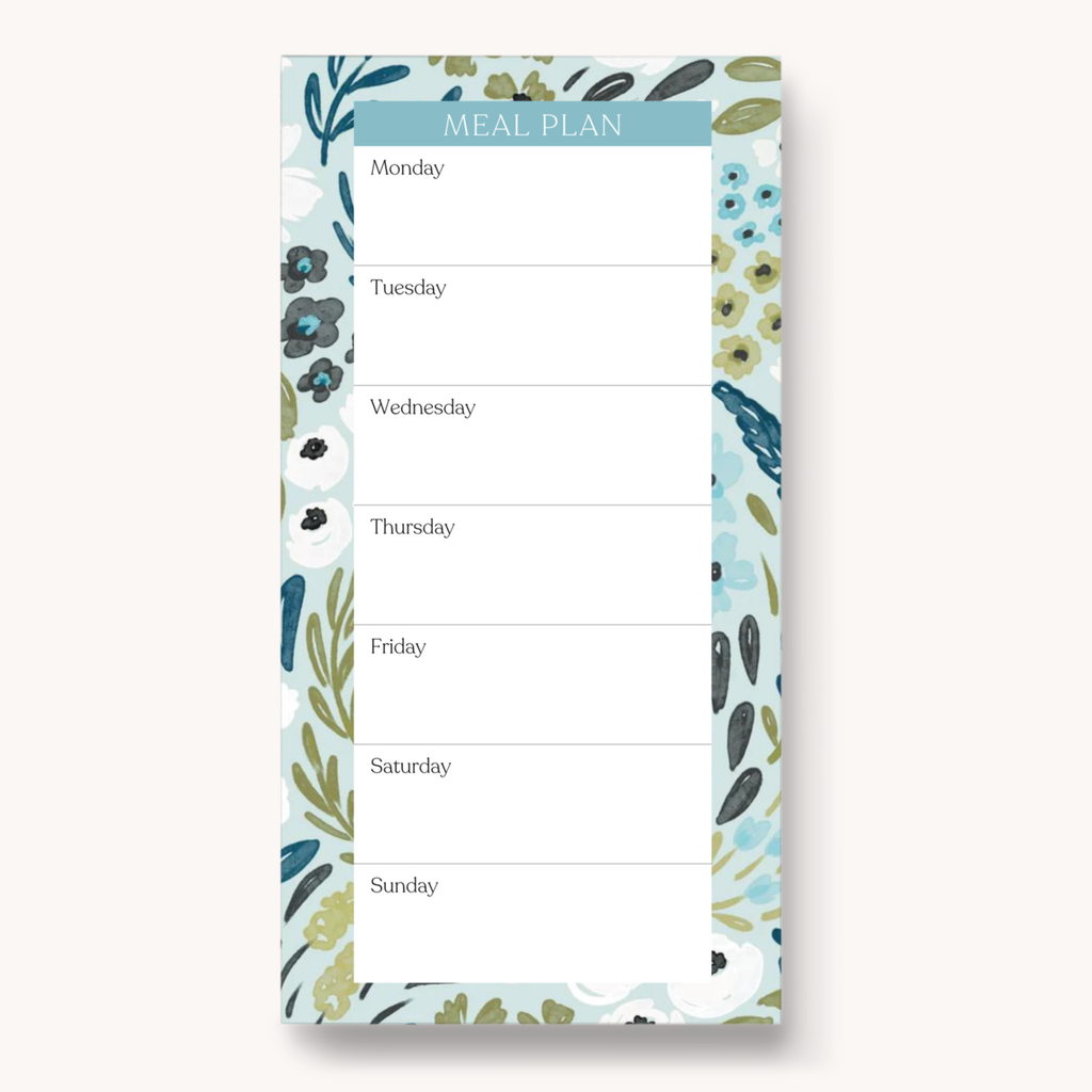 Floral Magnetic Meal Plan Notepad