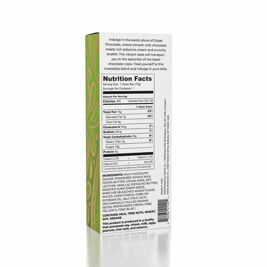 Dubai Chocolate Bar Pistachio by Oasis Treasures in NEW PDQ