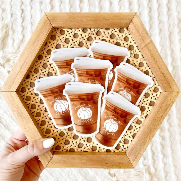 Pumpkin Spice Latte Season 3x2 in. Sticker