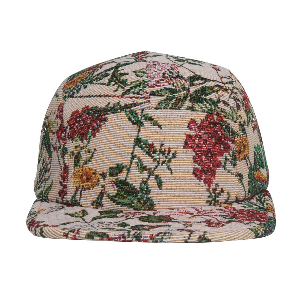 Bold Floral Jacquard 5 Panel Hat Camp Cap | Outdoor Streetwear Hat | HatPhile