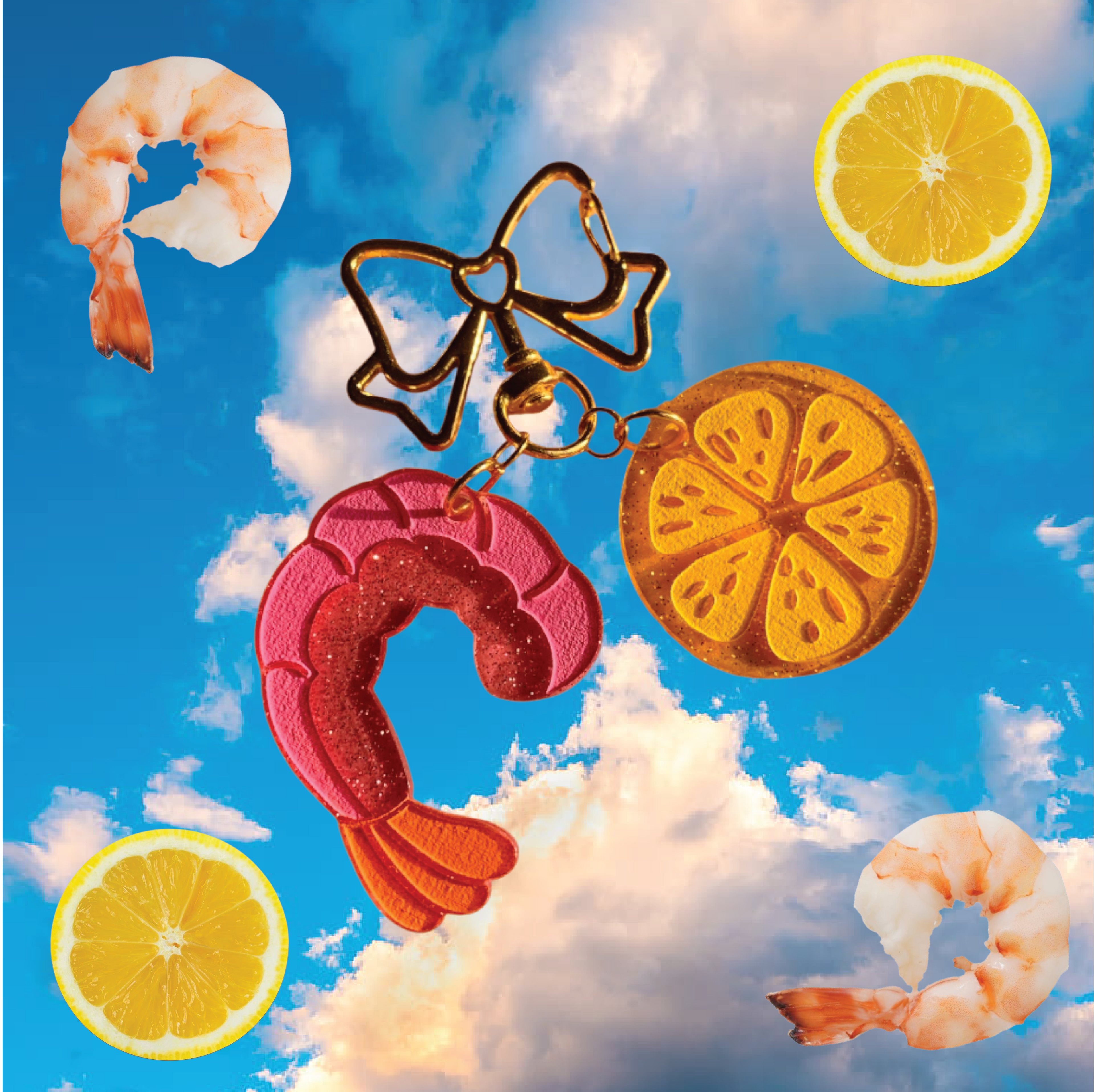 Shrimp Cocktail Keychain/Bag Charm