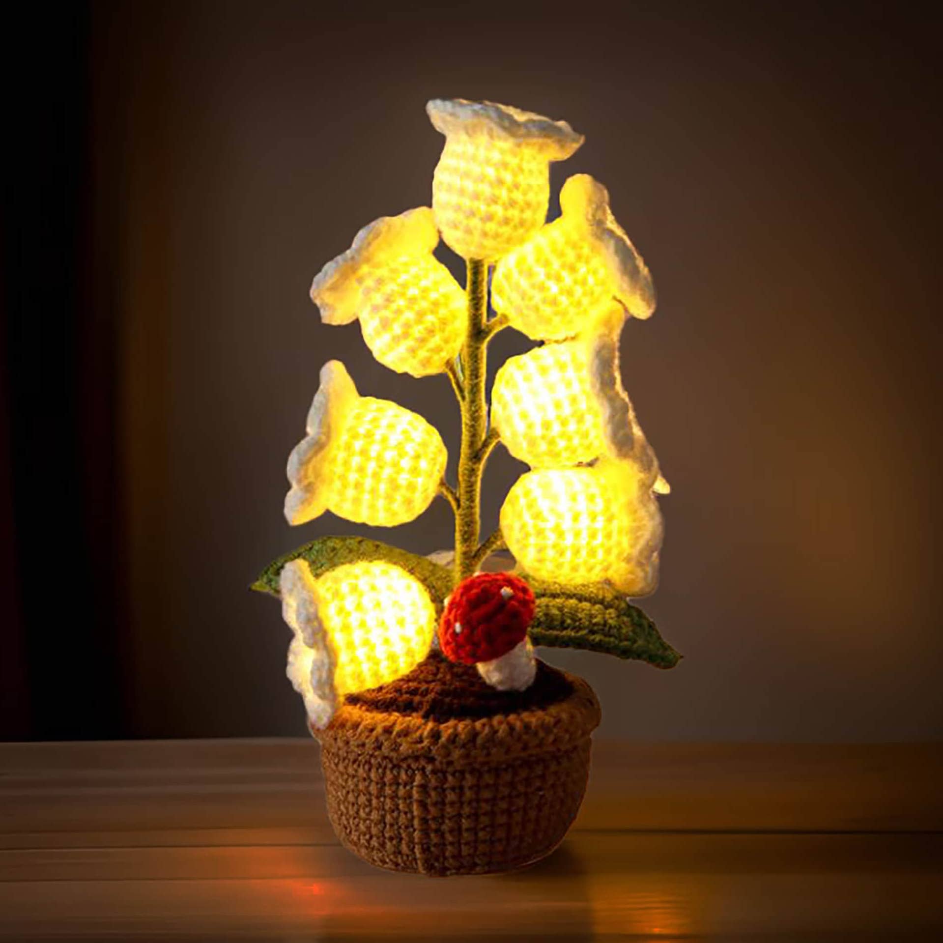 Crochet Lily of the Valley Nightlight | White