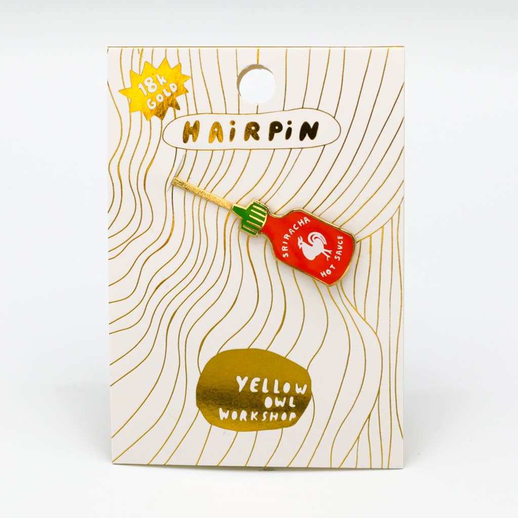 Sriracha Hairpin | Hot Sauce Gold Hair Accessory