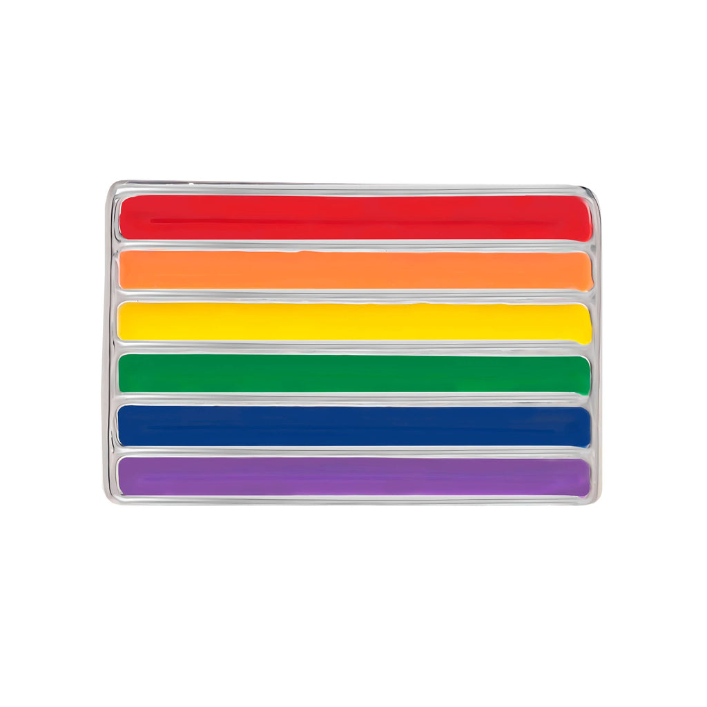 Rectangle Rainbow Flag Pins