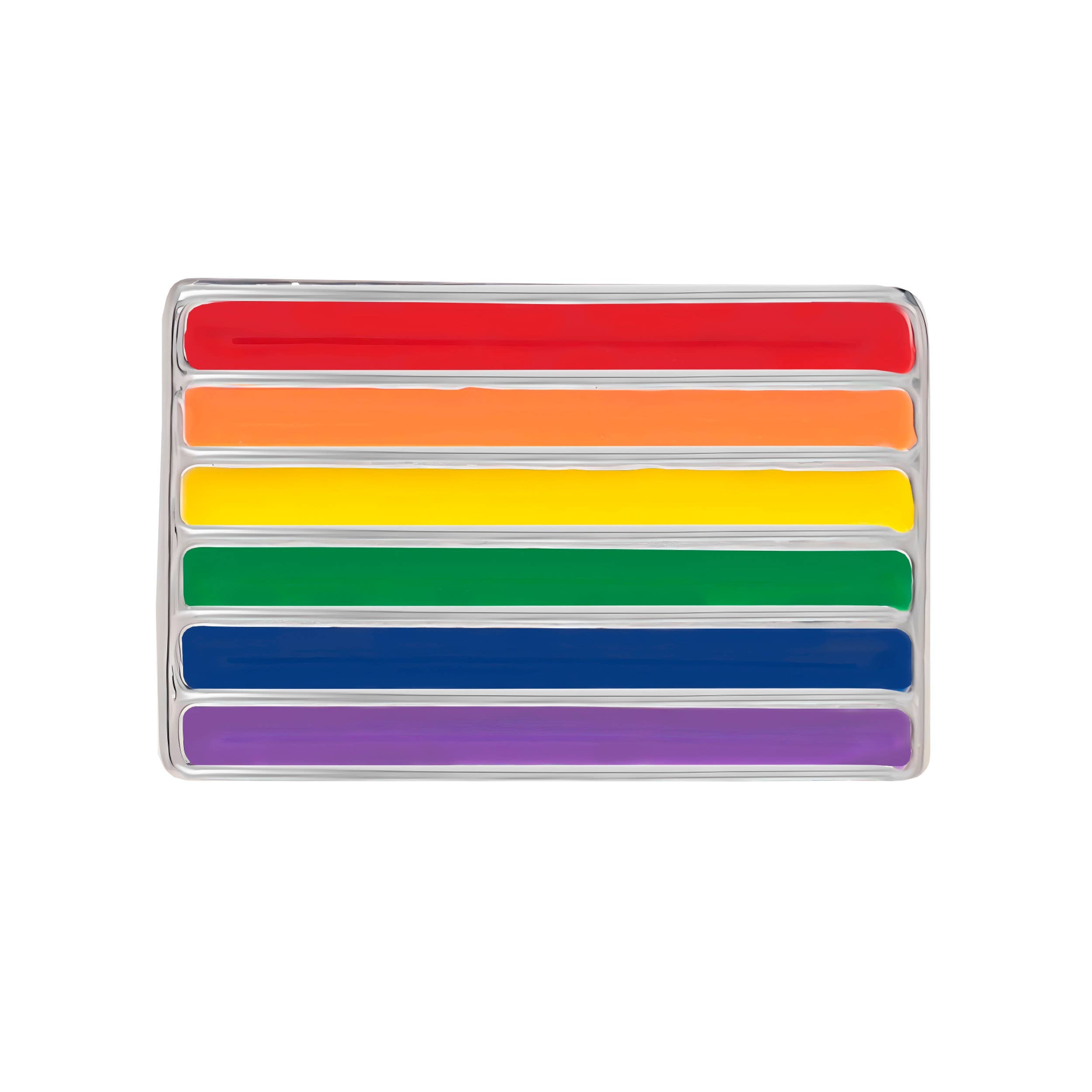 Rectangle Rainbow Flag Pins