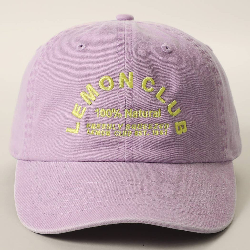 LEMON CLUB Embroidered Cotton Baseball Cap