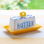 Blue Check Butter Dish | Mothers Day Gifts |