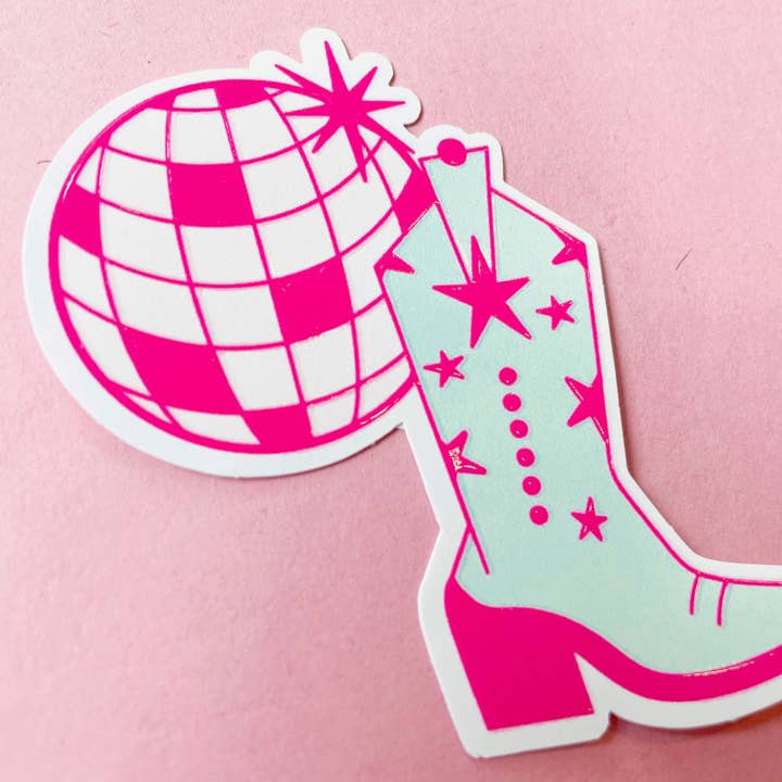 disco cowgirl sticker