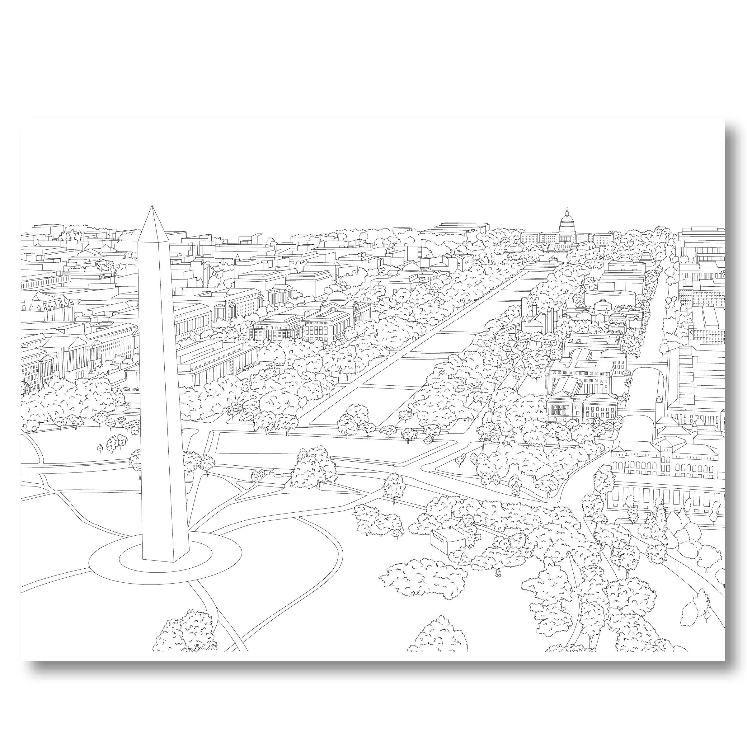 Color Washington DC coloring book