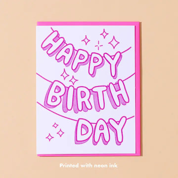 Birthday Banner Letterpress Greeting Card