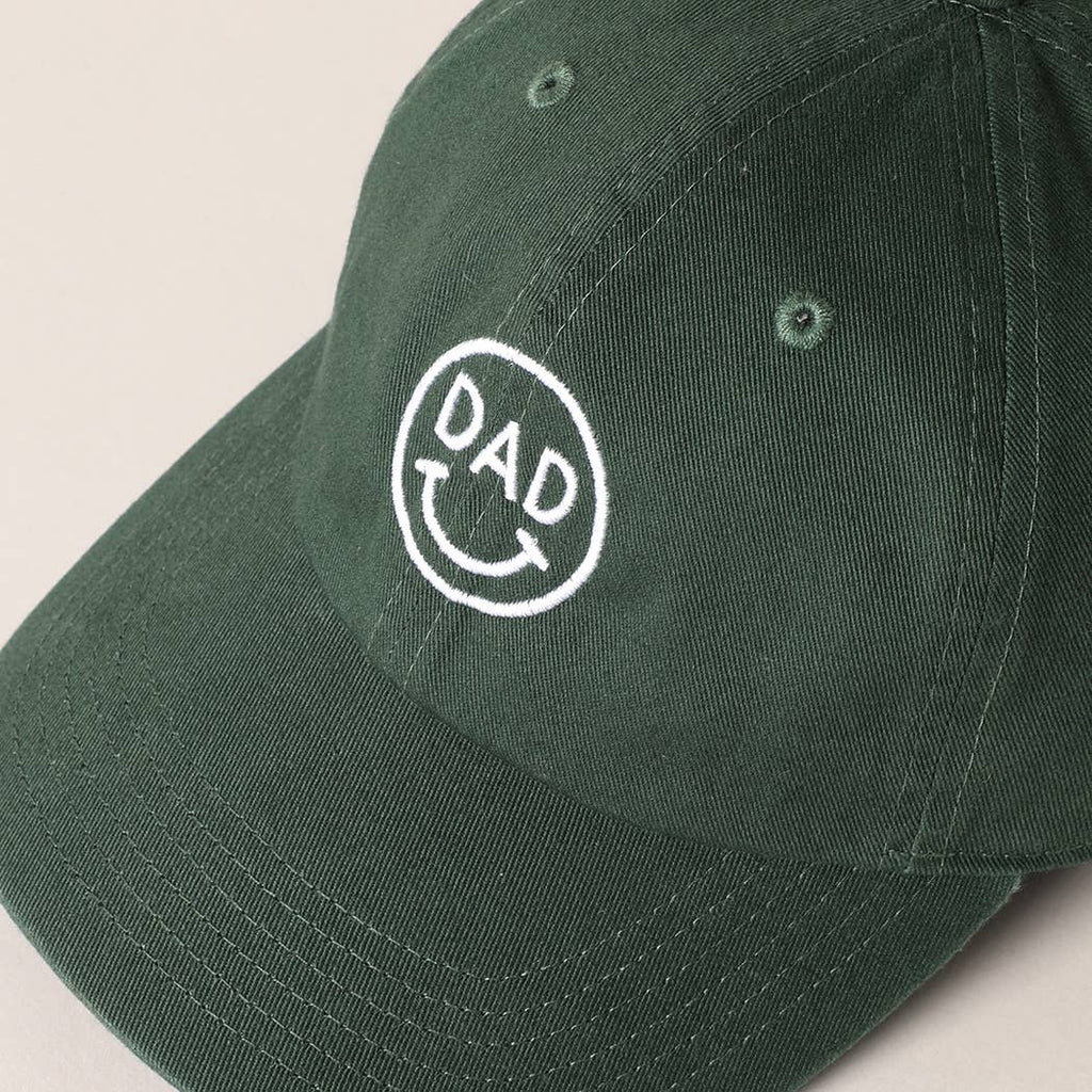 Dad Happy Face Designed Embroidered Baseball Cap