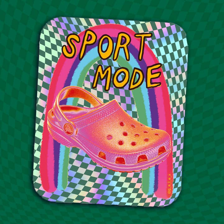 Sport Mode Crocs Holographic Sticker