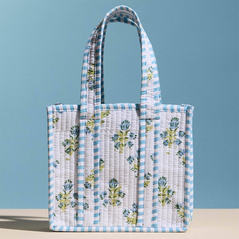 Quilted Floral Pattern Tote Bag