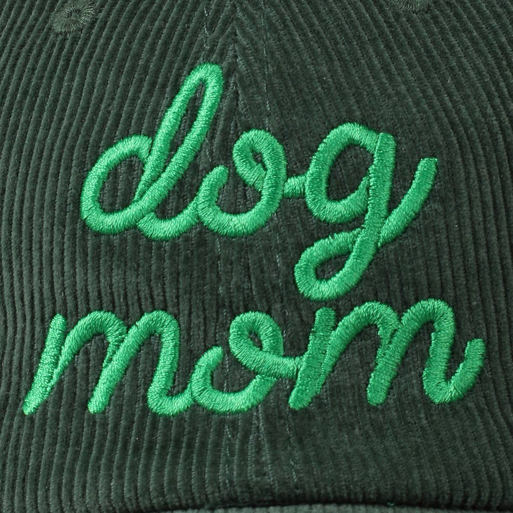 Dog Mom Text Solid Color Corduroy Baseball Cap