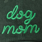 Dog Mom Text Solid Color Corduroy Baseball Cap