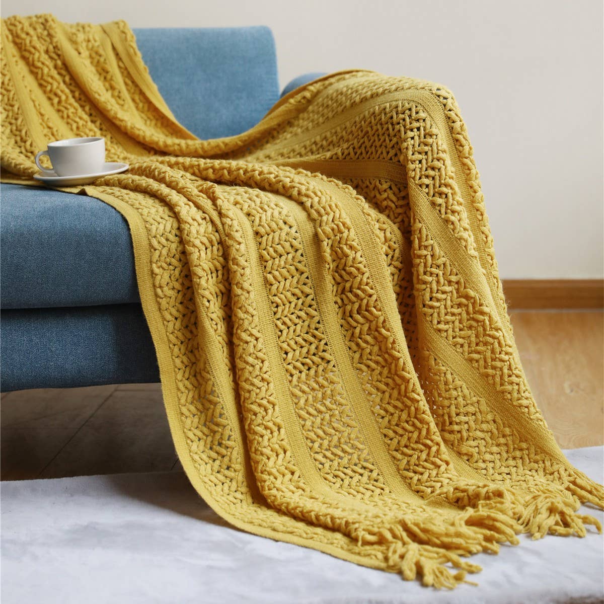 Soft Warm Chunky Knit Blanket