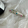 Colourful Polka Dot Silver Hair Clips DPJC31