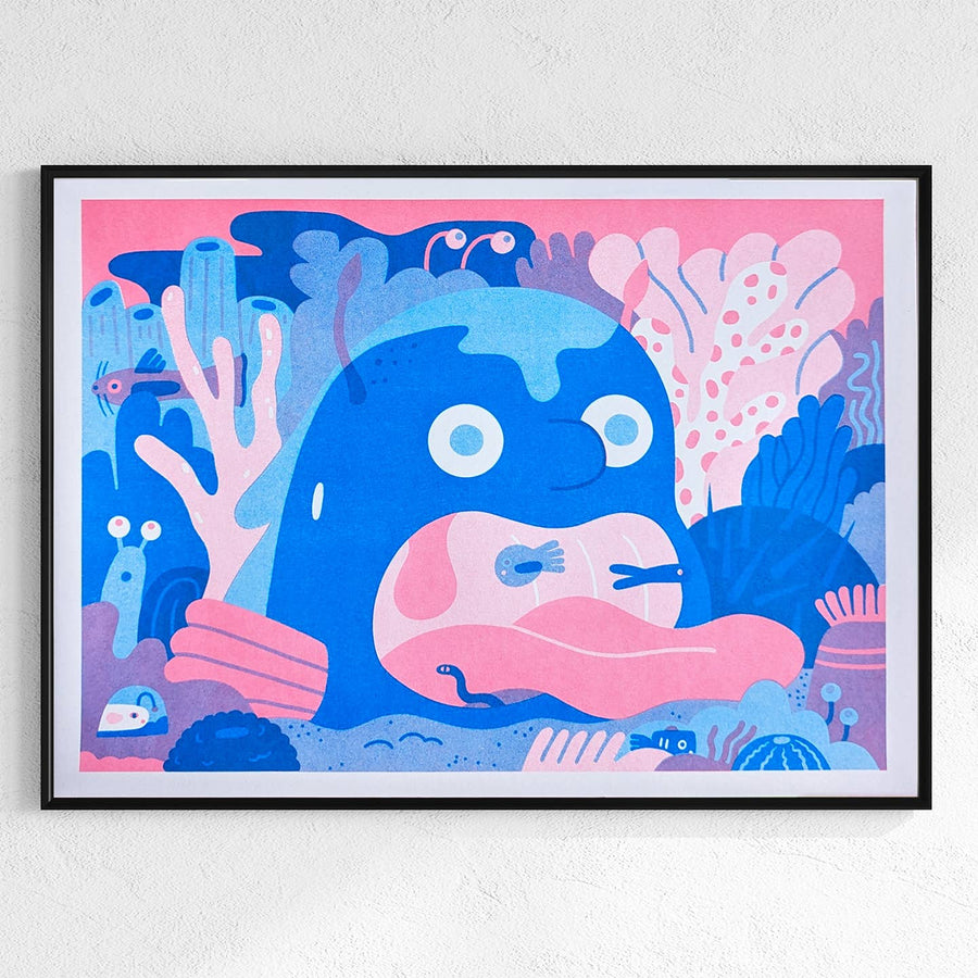 Sea Creature A3 Risograph Print