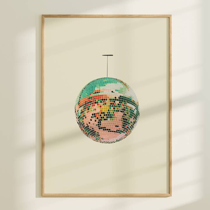 Vintage Discoball/Mirrorball Art Print