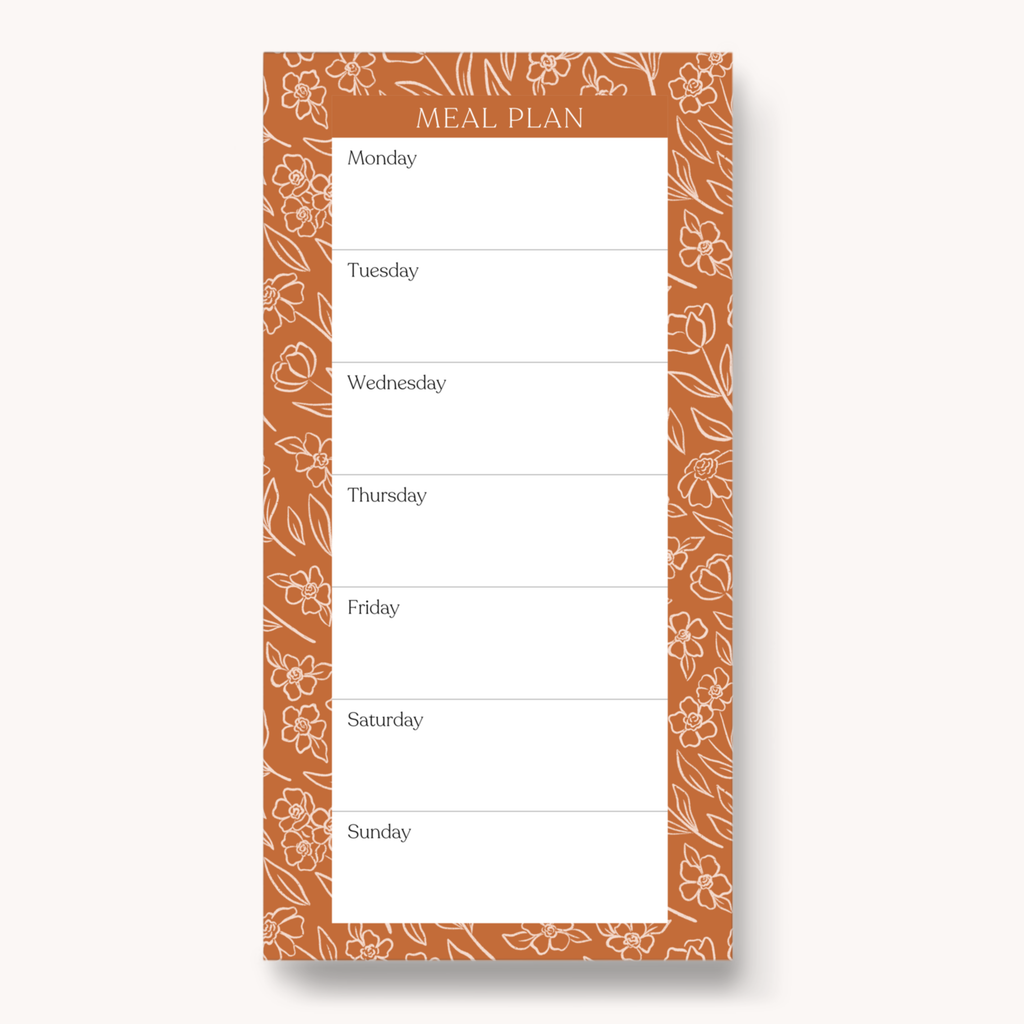 Floral Magnetic Meal Plan Notepad