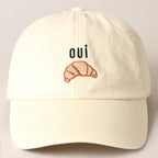 OUI Croissant Embroidered Baseball Cap