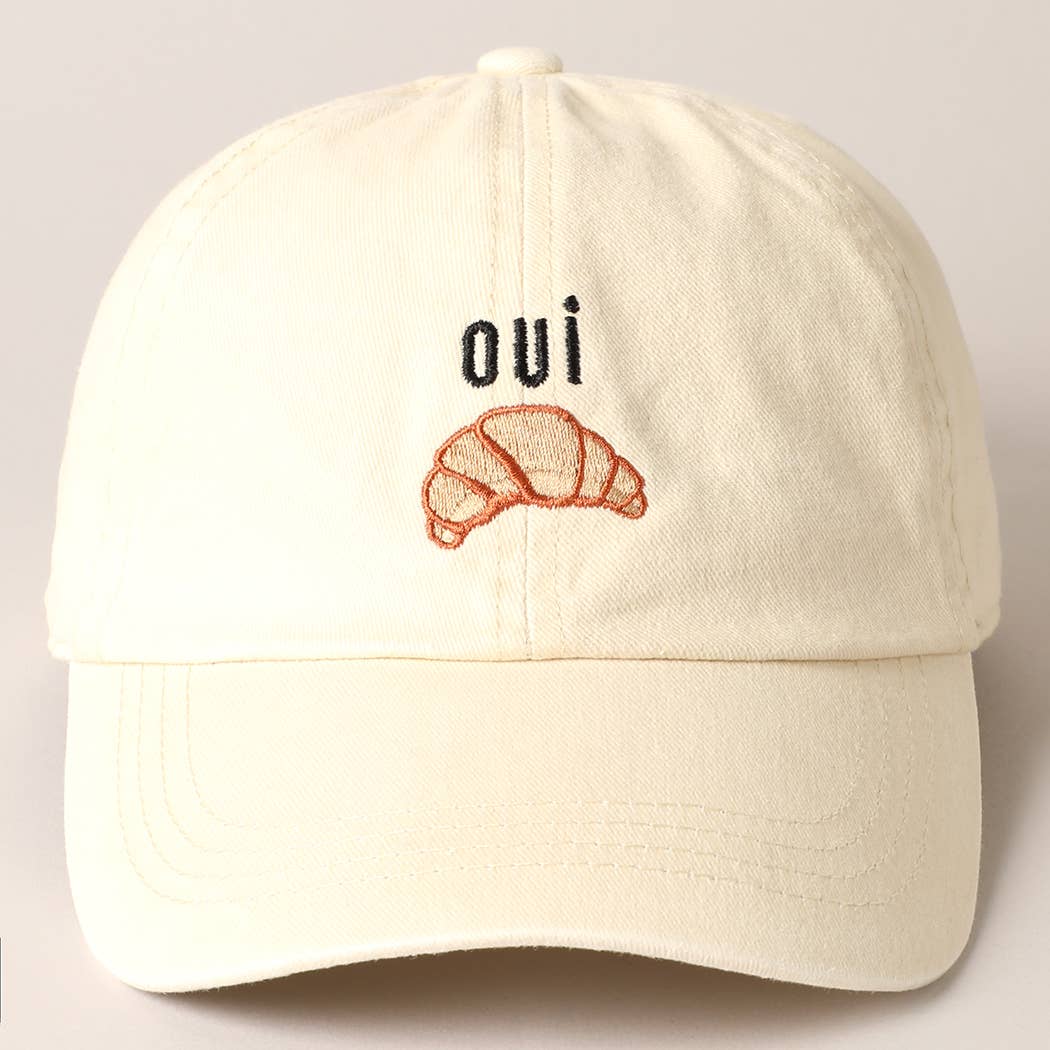OUI Croissant Embroidered Baseball Cap
