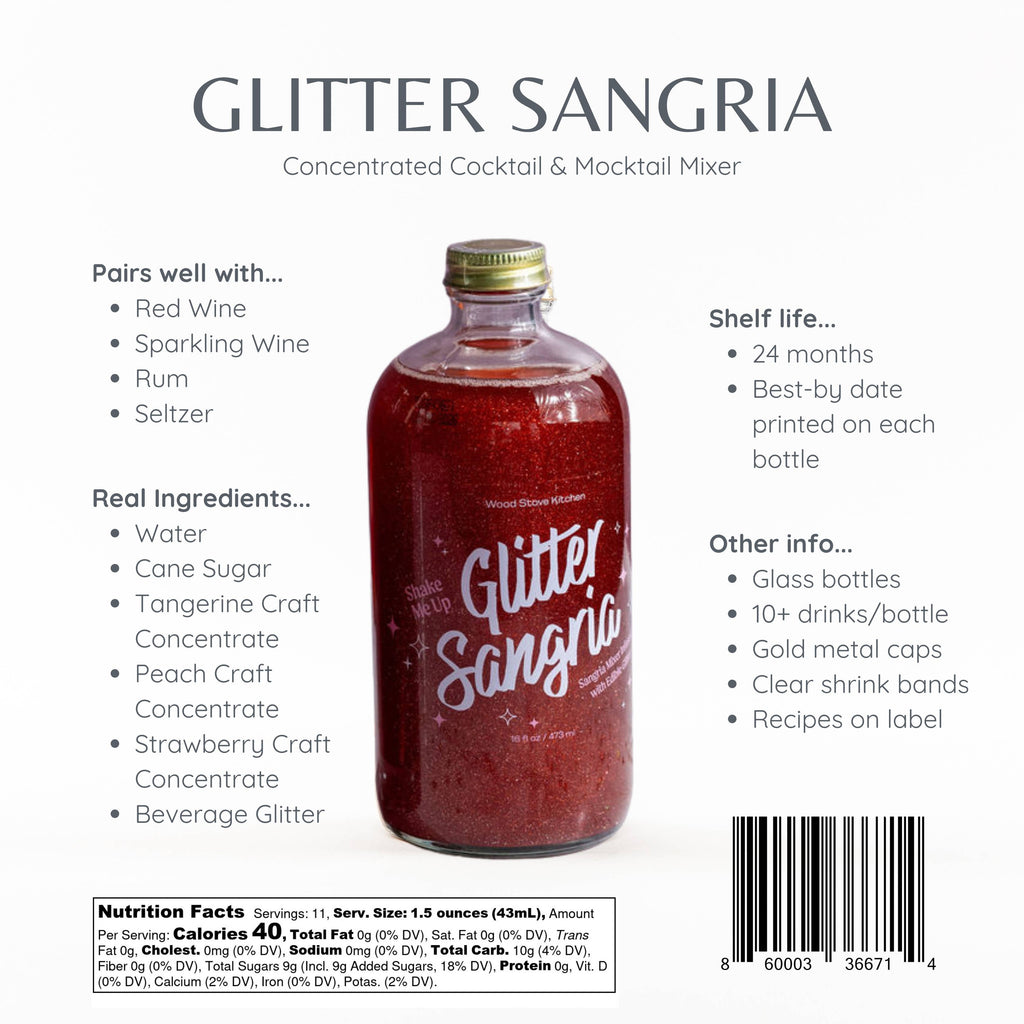Glitter Sangria Cocktail/Mocktail Mix/Syrup