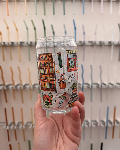 Bookish Can Glass | Cozy, Fantasy, Reader